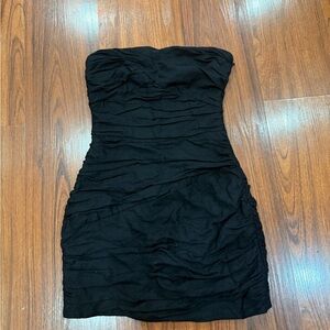 Zara Chic Black Strapless Dress